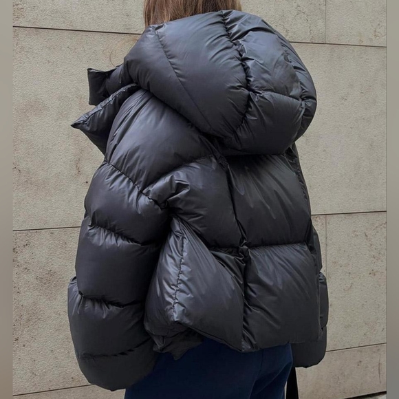 Dark Grey Puffer Jacket - Picture 2 of 4